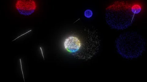 Fireworks of the Belizean Flag (w/Matte) Stock Footage 284044865