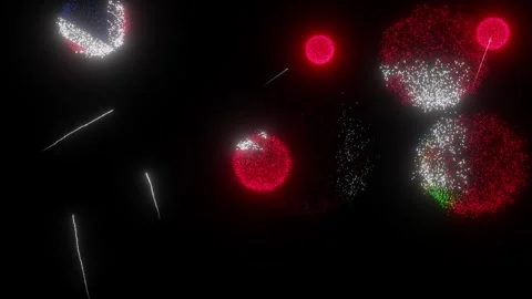 Fireworks of the Bermudian Flag (w/Matte) Stock Footage 284450534