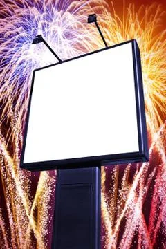 Fireworks billboard Stock Photos