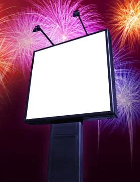 Fireworks billboard Stock Photos