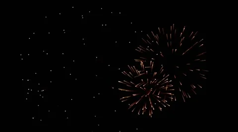 Fireworks in black background in 4k UHD Video stock 53003535