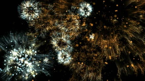 Fireworks on a black background, animation Stock Footage 45984313