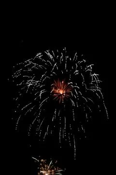 Fireworks on black background Stock Photos