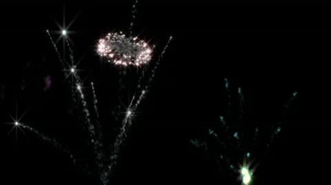 Fireworks on Black HD Stock Footage 776751