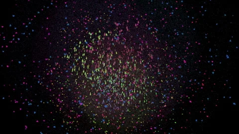 Fireworks on black sky background Stock Footage 257840267