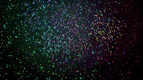 Fireworks on black sky background Stock Footage 257843032