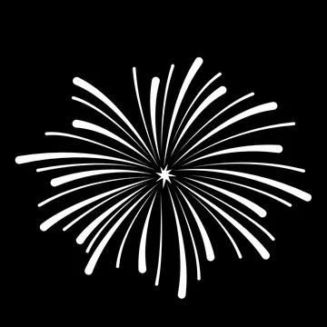 Fireworks on a black sky background. Vector illustration Stock Illustration