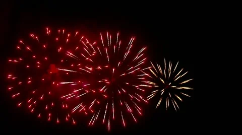 Fireworks on black sky Stock Footage 42872430