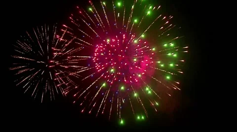 Fireworks on black sky Stock Footage 42872437