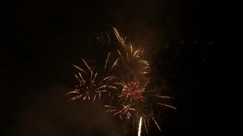 The fireworks on the black sky. Stock Footage 110623795