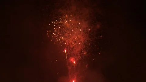 The fireworks on the black sky. Stock Footage 110624114