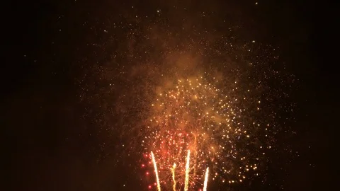 The fireworks on the black sky. Stock Footage 110625483