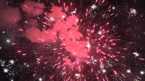 Fireworks blasting off and exploding in the sky Stock Footage 36931290