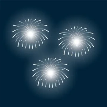 Fireworks on a blue background Stock Illustration