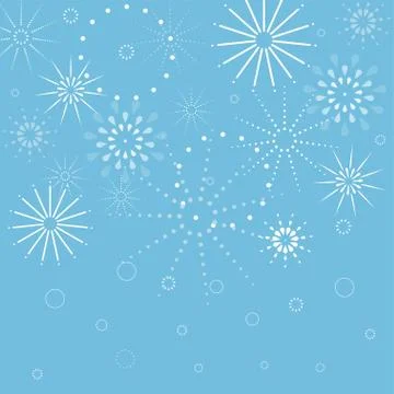 Fireworks on blue background. Stock Illustration