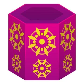 Fireworks box, Pink with Indian pattern, Diwali holiday. Stock Illustration
