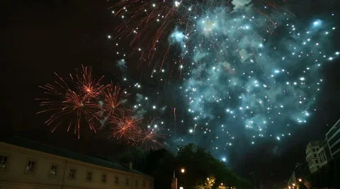Fireworks in Brussels, 2015 Stock Footage 52515543