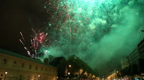 Fireworks in Brussels, 2015 Stock Footage 52516217