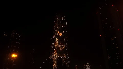Fireworks Burj Khalifa Stock Footage 101675045
