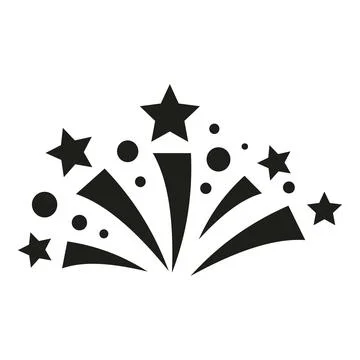 Fireworks burst explosion vector icon celebrating party Stock Illustration