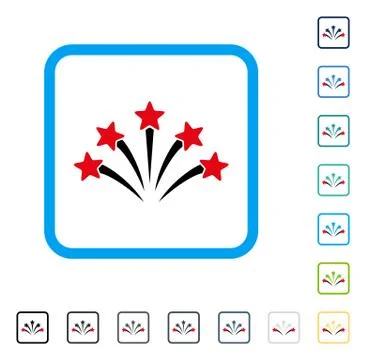 Fireworks Burst Framed Vector Icon 스톡 일러스트