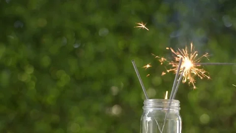 Fireworks candle in bottle Stock Footage 85382385