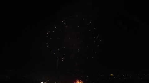 Fireworks celebrating over sky at night Stock Footage 307832479