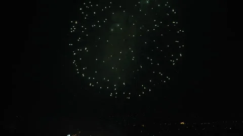 Fireworks celebrating over sky at night Stock Footage 307833117