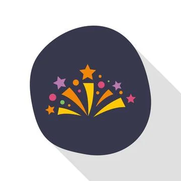 Fireworks celebrating party event flat icon design イラスト素材