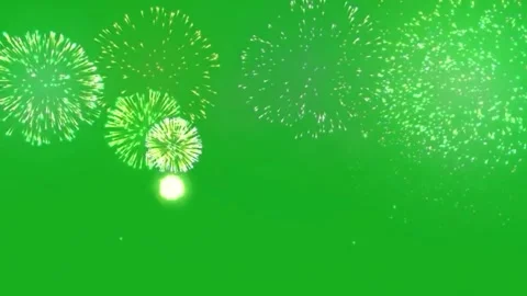 Fireworks Celebration Animation Effect Overlay Motion Graphic Green Screen Video stock 303449147