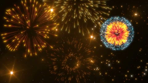 Fireworks celebration background explosion Video stock 205542940
