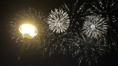 Fireworks celebration lantern Stock Footage 94106599