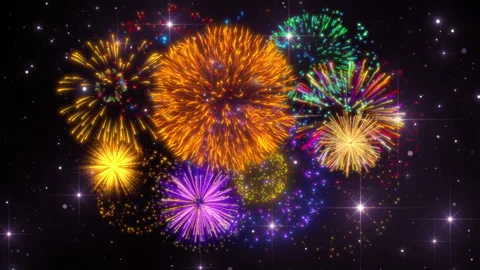 Fireworks celebration particles background explosions video Vidéo 203841379