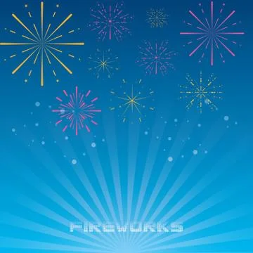 Fireworks celebration scene background Stock Illustration