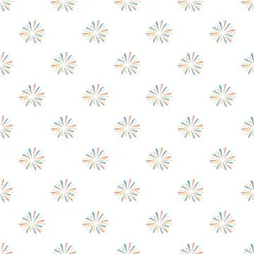 Fireworks celebration seamless pattern for festive design Stock Illustration