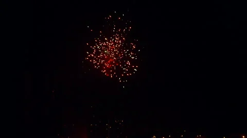 Fireworks in the center of the frame Stock Footage 42416513