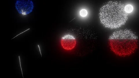 Fireworks of the Chilean Flag (w/Matte) Stock Footage 287739224
