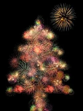 Fireworks christmas tree Stock Illustration