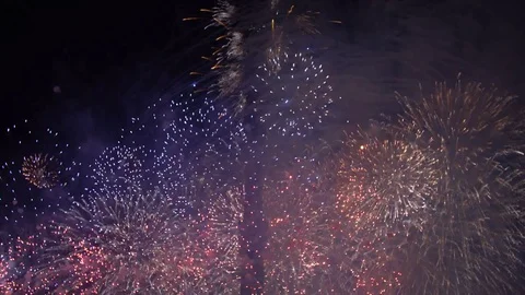 FIREWORKS Circle of light Moscow Stock Footage 80291534