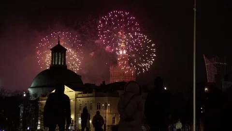Fireworks in the city Video stock 72256538