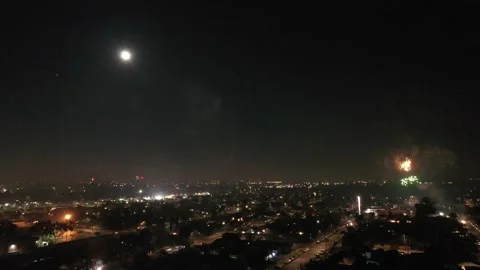Fireworks in the city 스톡 동영상 150921220