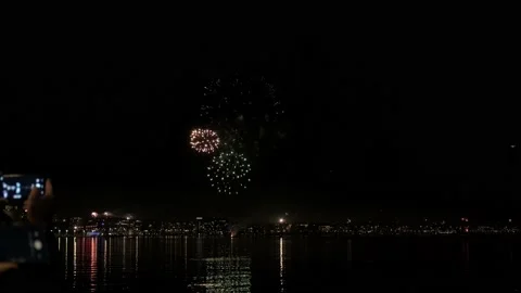 Fireworks in the city. Video stock 167803796