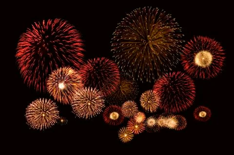Fireworks cluster Stock Photos