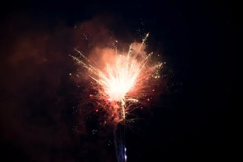 Fireworks color explosion on the sky Stock Photos