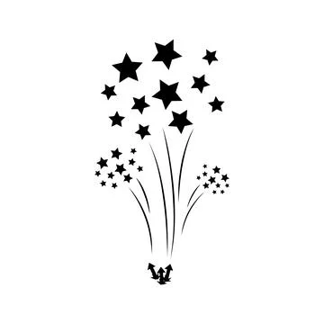 Fireworks, colorful minimalistic. Design elements for flyers, posters, gift c Stock Illustration