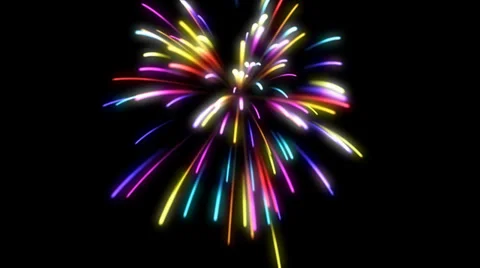 Fireworks colour - green / black screen Stock Footage