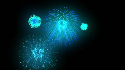 Fireworks combination on black background Stock Footage 68747466