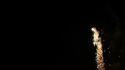 Fireworks as comets in the sky Stock Footage 33785661