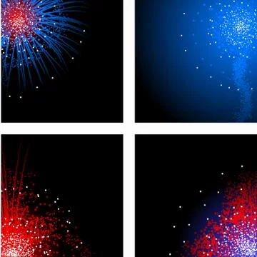 Fireworks corners Stock Illustration