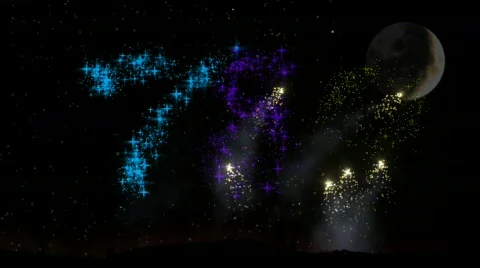 Fireworks Countdown Hillside Stock Footage 588741